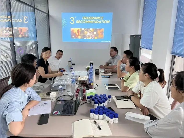 Gar Aromas team and Firmenich experts collaborating on Southeast Asia fabric care market trends and fragrance innovation