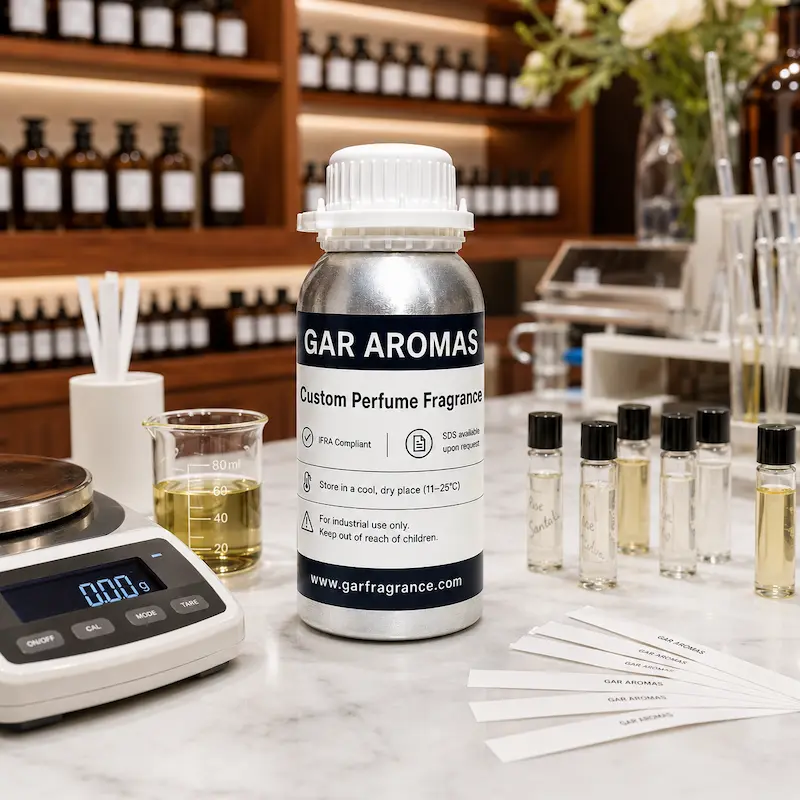 Custom Perfume Fragrance development from Gar Aromas for perfume brands, private label perfumes, and OEM perfume projects