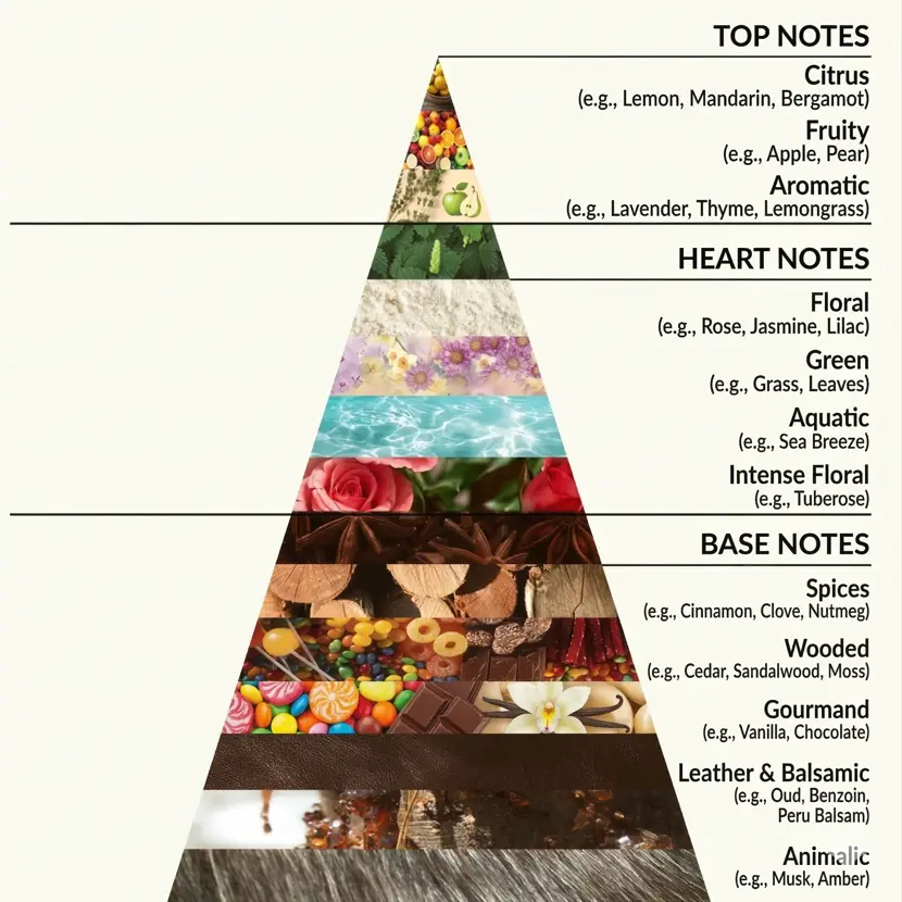 perfume notes pyramid top middle base notes