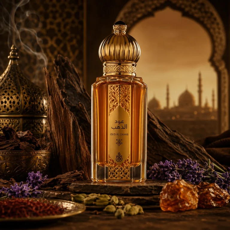 Middle East perfume oil fragrance direction with oud amber musk and spicy woody notes
